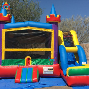 Château gonflable coloré en PVC WINWAYTOYS avec toboggan et piscine, château de saut de qualité commerciale durable 5x6m pour les fêtes - Product Image 5