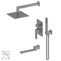 Colonne de douche murale de luxe avec panneau, eau chaude et froide, pommeau de douche pluie, ensemble de douche de salle de bain en laiton CS523