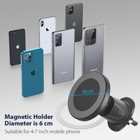 Support magnétique pour téléphone portable pour grille d'aération de voiture, stable et durable, design pliable, compatible avec Android