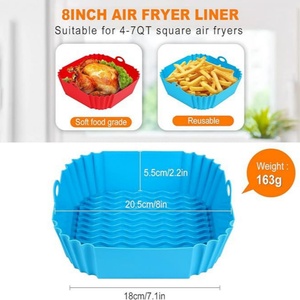 Factory Customized Multiple Sizes 6-Piece Disposable <b>Silicone</b> Air Fryer Liners for <b>Baking</b> Dishes & Pans - Product Image 2