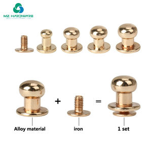 MZhardware 4/5/6/7/8/9/10MM manopola tonda rivetti in metallo Monk testa viti borchie in lega fibbia chiodo panno bottone borsa in pelle artigianale - Product Image 3