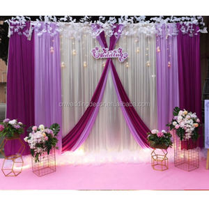 सुरुचिपूर्ण बकाइन Draping swags बर्फ रेशम सफेद शादी टांगना पृष्ठभूमि - Product Image 6