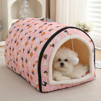 Nichoir pour chien toutes saisons, amovible, lavable, imperméable, respirant, motif chat, pour extérieur, été chaud, hiver, style villa de luxe