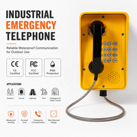 Interphone analogique à numérotation rapide avec clavier, IP66, jaune, mural, téléphone d'urgence pour tunnel