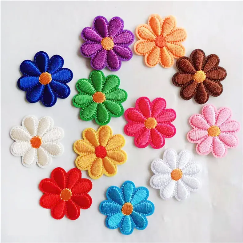 Colorful Flower Patches Patches Bordados Patches Da Imprensa do Calor