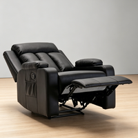 Fauteuil inclinable individuel en cuir PU pour home cinéma, avec repose-pieds et poche de rangement