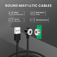 Cable de Carga USB Magnético de 2 Pines en Ángulo Recto de 90 Grados con Fuerte Fuerza Magnética de 5V 3A 5V2A, Conector Magnético Macho y Hembra para PCB