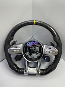 Volant en cuir semi-perforé en fibre de carbone mate pour <span class=keywords><strong>Mercedes</strong></span>-Benz W205 <span class=keywords><strong>CLA</strong></span> X118 W212 W213 CLS C257 W221 W222 GLS X167 - Product Image 5