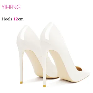 12cm Stiletto Classic Dress High Heels New Shiny Fashion Oversize Shoes In Autumn And Winter Elegant Pumps Women Shoes