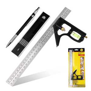 Thép không gỉ kết hợp di động góc cai trị thiết lập ngang di chuyển góc Cai Trị + woodworker của bút với 10 đánh dấu nạp - Product Image 3