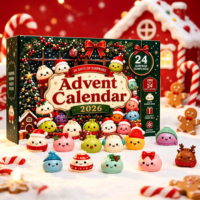 Calendrier de l'Avent de Noël 2026 – Compte à rebours de 24 jours – Boîte mystère surprise anti-stress avec jouets squishy en forme de dumpling pour cadeau