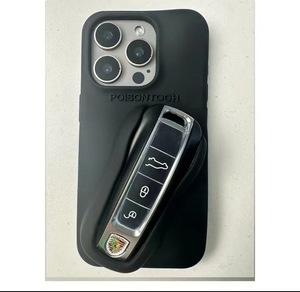 <span class=keywords><strong>Coque</strong></span> de protection en silicone couleur unie XP1470 avec support de clé intégré pour iPhone 15 Pro Max - Style Ins - Product Image 2