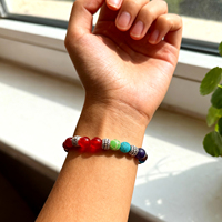 Bracelet 7 chakras Go2boho pour femmes, bracelets en pierres naturelles avec carte explicative, bijoux énergétiques de guérison