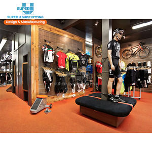 Exhibidores de Pared para Tienda de Bicicletas Modernas, Exhibidores de Jerseys, <span class=keywords><strong>Cascos</strong></span>, Zapatos de Ciclismo, Muebles de Exhibición para Venta al por Menor, Ideas de Diseño de Interiores para Tiendas de Ciclismo - Product Image 1