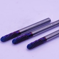 Fraises rotatives en carbure de tungstène 3MM 6MM avec revêtement Bule Nano pour le travail des métaux à haute dureté Ebavurage Boules de fraises