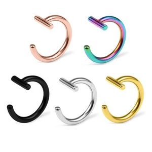 Bijoux en acier inoxydable 316L : Anneaux de nez et d'<span class=keywords><strong>oreille</strong></span> pour septum, fausses créoles sans perçage, boucles d'oreilles punk, clous d'<span class=keywords><strong>oreille</strong></span> et manchettes d'<span class=keywords><strong>oreille</strong></span> - Product Image 1