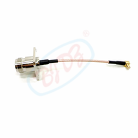 Connecteur MCX mâle à 90 degrés vers prise femelle N à bride 4 trous pour câble pigtail RF RG316 RG178, câble de raccordement, câble d'extension, assemblage
