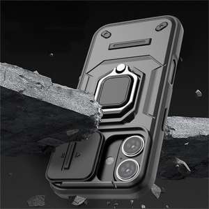Funda para iPhone 16 Pro Max con soporte, magnética, a prueba de polvo, con lente protectora, totalmente cubierta y a prueba de golpes. - Product Image 5