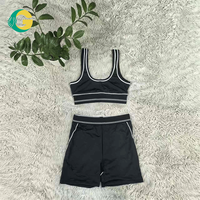 Conjunto de Leggings Cortos de Cintura Alta Reversibles con Letras Bordadas, Transpirables, Sin Costuras, para Yoga, con Absorción de Humedad