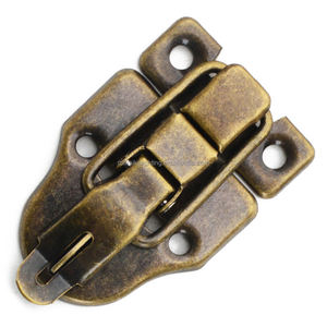 สลักล็อกโลหะสีบรอนซ์สำหรับกล่องเครื่องประดับไม้เก่าทันสมัยกล่องเครื่องมือสลักกลอนกล่องเคสไม้หัวเข็มขัดสลักสปริง - Product Image 2