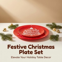 Lot de 100 Assiettes en Plastique Rouge Robustes à Motif Sapin de Noël, Sans BPA - Vaisselle Festive pour Fêtes et Buffets de Fin d'Année