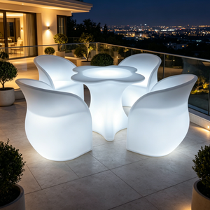 Ensemble <span class=keywords><strong>de</strong></span> mobilier <span class=keywords><strong>de</strong></span> <span class=keywords><strong>jardin</strong></span> et <span class=keywords><strong>de</strong></span> terrasse en <span class=keywords><strong>plastique</strong></span> lumineux, chaise et table d'extérieur, canapé, prix usine - Product Image 1