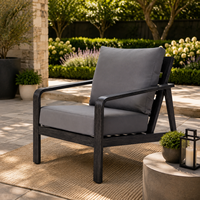 Ensemble de meubles de salon de jardin confortable pour toutes les saisons, 4 pièces, en aluminium, avec table de foyer