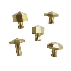다이아몬드 모양의 솔리드 브러시 황동 골드 캐비닛 서랍 옷장 주방 손잡이 드레서 용 가구 손잡이 - Product Image 3