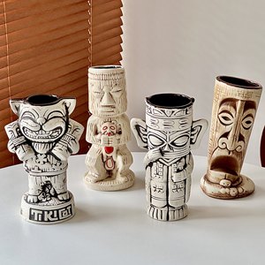 Vente en gros de tasses à cocktail en céramique Tiki Crâne, style <span class=keywords><strong>pirate</strong></span> <span class=keywords><strong>des</strong></span> Caraïbes et zombie, pour bars hawaïens, fêtes, restaurants, avec logo personnalisé, idéal comme cadeau - Product Image 4