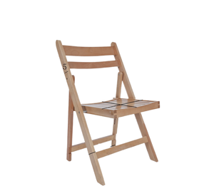 Portable <b>White</b> Wooden Slatted Seat Folding <b>Chairs</b> for Villa- Modern Minimalist - Product Image 1
