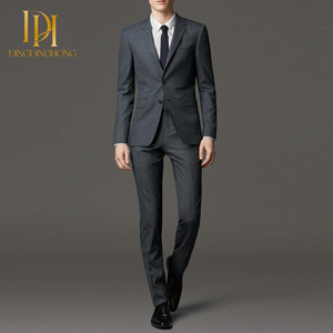 Dark Grey <strong>Men's</strong> Plus Size Business Suit Three-Piece Set Single-Breasted Zipper Fly Pants Anti-Shrink Flat-Front Wedding Suit - Product Image 6