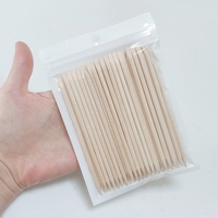 Bâtons d'ongles en bois orange à double extrémité pointue et en forme de cuticule, outils de manucure 11.4cm, 50 pièces, vente en gros