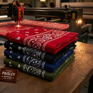 Pañuelo Personalizado con Diseño Paisley, Estilo Americano Vintage, Pañuelo Cuadrado para la Cabeza, Fabricante OEM ODM, Venta al Por Mayor - Product Image 1