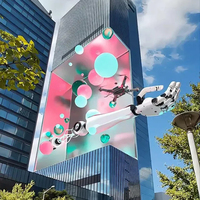 Layar LED Sudut Kanan 3D Tanpa Kacamata, Layar Besar Perawatan Depan, Dinding Video LED untuk Pusat Perbelanjaan dan Pasar Mal.