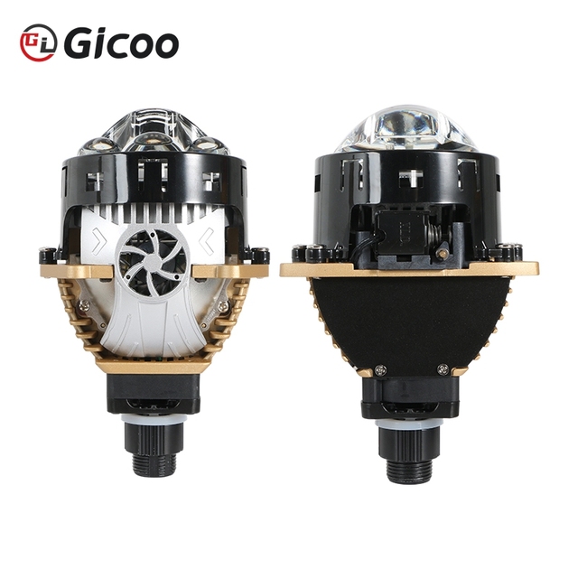 Gicoo 150W 3.0 Inch Bi-LED Projector Lens Car H4 H7 9005 Bulbs 6000K Fog Lamp Headlights 20000 Lumens Universal Fitment New