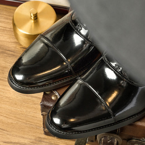 High-end Formal Office Career Genuine Leather Wedding Flat Oxford-style Men's Dress <b>Shoes</b> Anti-Slippery Massage Features Rubber - Product Image 3