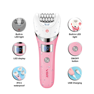 Depiladora VGR V-759 IPX6 para Mujer, Afeitadora Eléctrica, Kit de Cuidado Personal, Eliminación de Callosidades para Rostro, Cuerpo, Ingle, Recortadora de Vello, Depilación de Bikini - Product Image 6