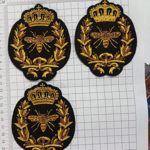 Handmade Embroidered Golden <b>Crown</b> Bee - Product Image 1
