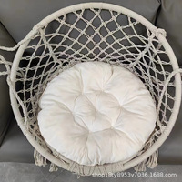Fauteuil suspendu INS de style nordique, durable, en corde de nylon, avec pompons, pour balcon et intérieur, toutes saisons, fabriqué en Chine