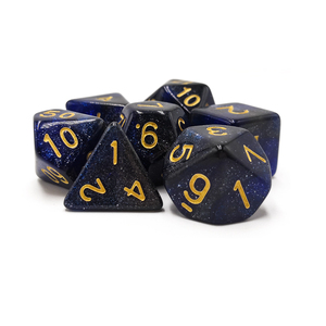 Juego de Dados de Silicona Universe Galaxy D4-D20, 7 Piezas, para Juegos de Rol DND, Colores Azul Real y Negro, Acabado Brillante, Ecológico - Product Image 5