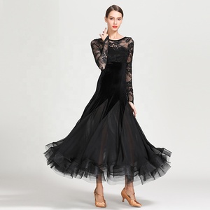 Vestido de <span class=keywords><strong>baile</strong></span> moderno de manga larga de encaje Vestido de <span class=keywords><strong>baile</strong></span> de vals estándar nacional Big <span class=keywords><strong>Swing</strong></span> - Product Image 5