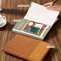 Carnet de notes en cuir PU vintage avec logo personnalisé, reliure cousue, organiseur pour le bureau et les affaires