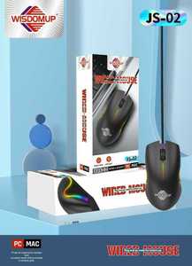 Mouse Cablato WISDONUP Js-02, Cavo da 1000mm, per PC e Mac, Ottico da Gaming con 5 Pulsanti, Retroilluminazione RGB, Ergonomico per Mano Destra - Product Image 3