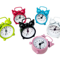 Mini Reloj Despertador Metálico Pequeño, Creativo, Azul, de Cuarzo, Redondo, Portátil, Decoración de Escritorio, Decoración del Hogar