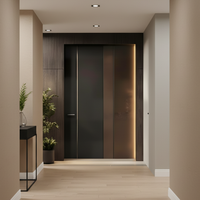 Portes pivotantes de sécurité modernes en aluminium pour villa, style américain de luxe, anti-effraction, étanches, portes d'entrée extérieures résidentielles