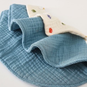 Babero ultra suave para recién nacidos, babero grueso de seis capas adecuado para niños y niñas, babero ajustable 360 con cuello estampado de color bloqueado - Product Image 5