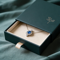 Boîte à bijoux coulissante en carton écologique blanc et rose de luxe, boîte à bijoux personnalisée