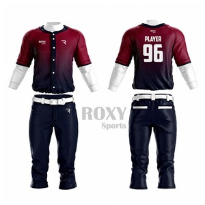 Uniforme de baseball professionnel unisexe avec logo personnalisé imprimé, <span class=keywords><strong>maillot</strong></span> et pantalon respirants haute performance, vêtements de sport pour équipes - Product Image 4