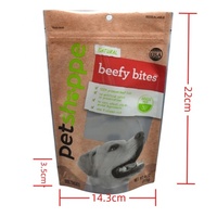 Pochette à fermeture éclair à fond carré, imprimée en héliogravure personnalisée, de qualité alimentaire, avec barrière anti-humidité pour l'emballage de gelée d'aliments pour animaux de compagnie