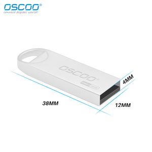 OscOO Metal <b>USB</b> Flash Drive 38x12x4mm <b>USB</b> <b>2.0</b> 64GB Silver Gray - Product Image 1